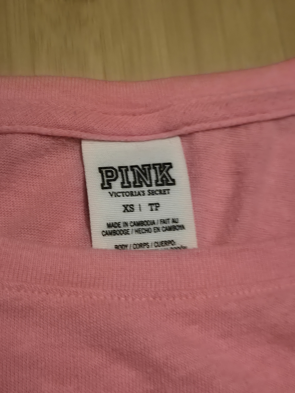 PINK Victoria's Secret Pink Waffle Shoulder Crewneck Top XS Logo Sweatshirt - Picture 2 of 11